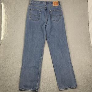 Levis 550 Blue Denim Jeans Mens 34x34 Medium Wash Relaxed Tapered High Rise
